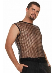 Shirt Fishnet Black - Men's 80's Costumes